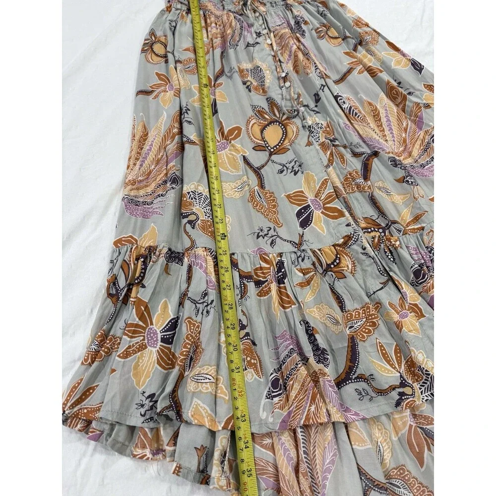 Sea Lustre Womens Boho Floral Maxi Skirt Dress One Size OS 100% Rayon EUC